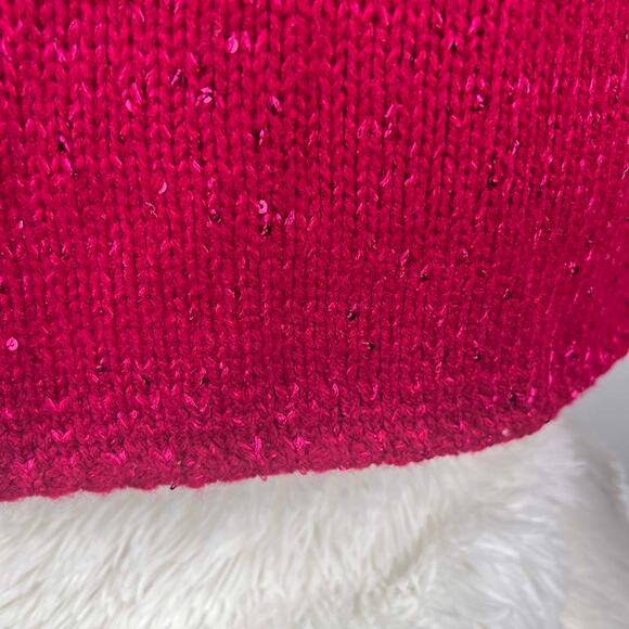 BLACK FRIDAY 50% OFF NARCISO RODRIGUEZ Ruby Red Sequin Sweater Size L - Picture 5 of 6